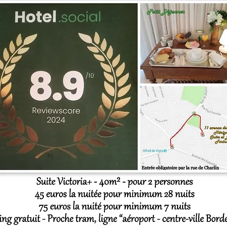 Le Fortuny - 3 Suites, 2 Apparts, 1 - Proche Tram Ligne Aeroport Et Parking Gratuit Merignac (Gironde)