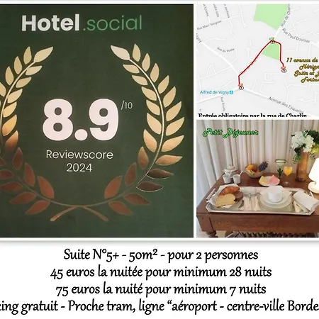 Le Fortuny - 3 Suites, 2 Apparts, 1 - Proche Tram Ligne Aeroport Et Parking Gratuit *