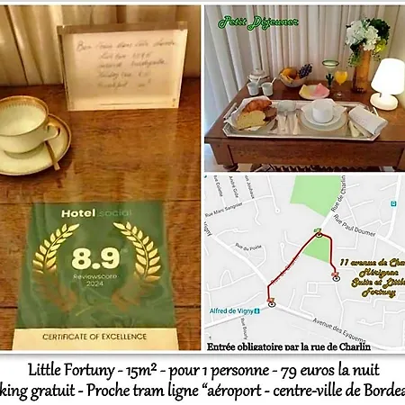 Le Fortuny - 3 Suites, 2 Apparts, 1 - Proche Tram Ligne Aeroport Et Parking Gratuit 4* Merignac (Gironde)