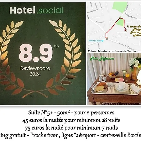 Le Fortuny - 3 Suites, 2 Apparts, 1 - Proche Tram Ligne Aeroport Et Parking Gratuit Bed & Breakfast Merignac (Gironde)