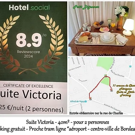 Le Fortuny - 3 Suites, 2 Apparts, 1 - Proche Tram Ligne Aeroport Et Parking Gratuit Bed & Breakfast Merignac (Gironde)